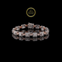 925 silver iced out vvs1 moissanite baguette diamond cluster tennis bracelet by Ivevar