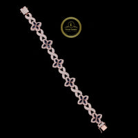 Round Cut Moissanite Diamond Floral Infinity Link Tennis Bracelet