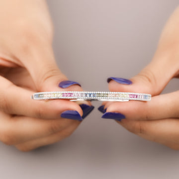 Colorful Natural Sapphire Diamond Bracelet Customizable Design by Ivevar