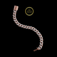 Round Cut Moissanite Diamond Two-Tone Miami Cuban Link Bracelet