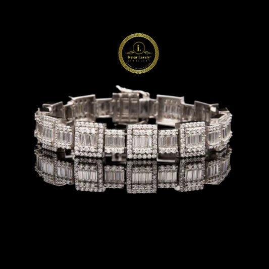 Moissanite Infinity Link Bracelet - VVS Moissanite Diamond Jewelry by Ivevar