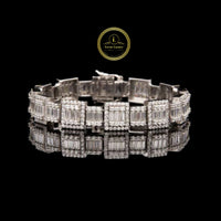 Emerald Moissanite Cut Diamond Link Bracelet