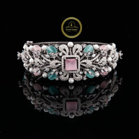 Vintage Floral Cut Moissanite Diamond Cuff Bracelet