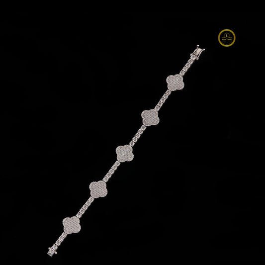 VVS1 Lab Diamond Flower Bangle Bridal Jewelry by Ivevar Luxury