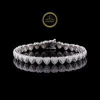 Heart Cut Moissanite Diamond Halo Tennis Bracelet