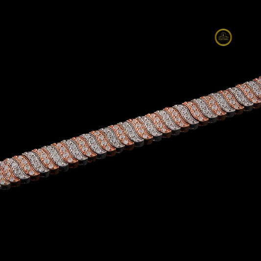 Triple Row Round Cut Lab Grown Diamond Pave Tennis Bracelet