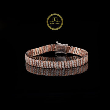 Triple Row Round Cut Moissanite Diamond Pave Tennis Bracelet