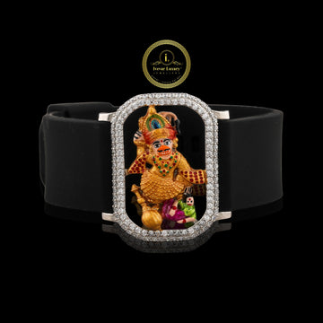 Custom Photo Lab Grown Diamond Silicone Bracelet