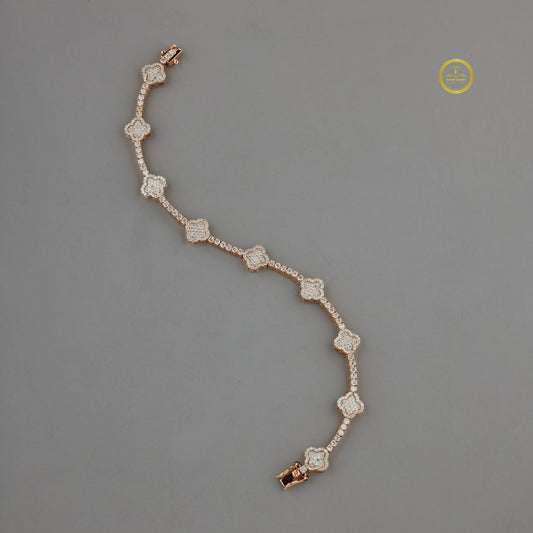 Lab Grown Diamond Floral Station Link Bracelet