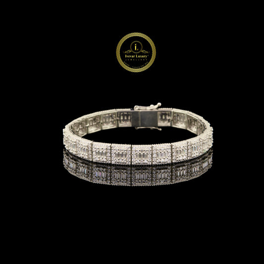 Luxury Iced Out Bracelet Lab-Grown Baguette Diamond Men’s Jewelry by Ivevar