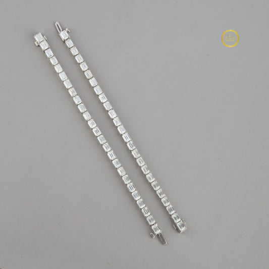 Emerald Cut Moissanite Diamond Tennis Bracelets