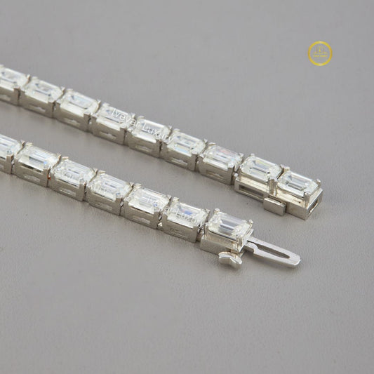 Emerald Cut Lab Grown Diamond Tennis Bracelets