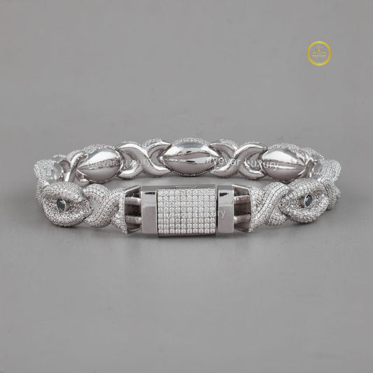 Round  Cut Lab Grown Diamond Pave Infinity Link Bracelet