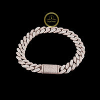 Round Cut Moissanite Diamond Pave Miami Cuban Link Bracelets