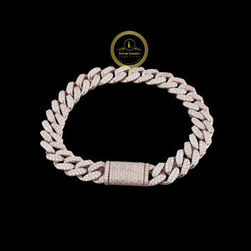 Round Cut Moissanite Diamond Pave Miami Cuban Link Bracelets