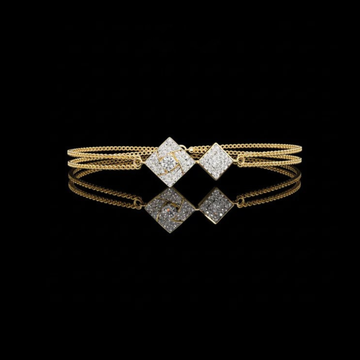 Round Cut Moissanite Diamond Geometric Square Double Chain Bracelet