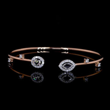 Elegant 14K Gold Bracelet Featuring Natural Twin Diamonds & Halo Setting