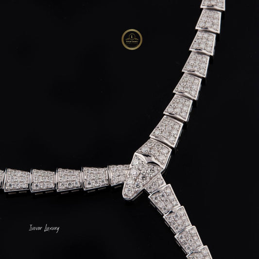 925 Sterling Silver Classic Fashion Snake Shaped Flowing Circle Women's Necklace by Ivevar