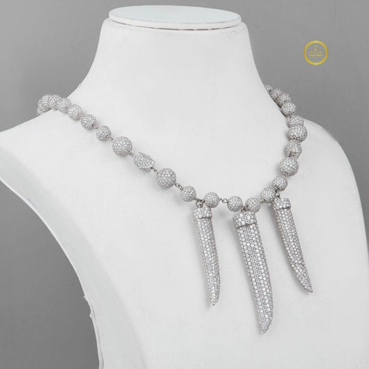 Iced Out Heavy Ball Choker Necklace Encrusted with Brilliant Cut Lab Grown Diamonds