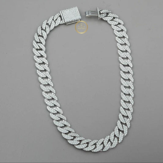 Custom Arabic Script Clasp Open Geometric Link Chain Necklace with Moissanite