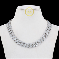Custom Arabic Script Clasp Open Geometric Link Chain Necklace with Moissanite