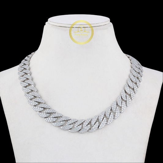 Custom Arabic Script Clasp Open Geometric Link Chain Necklace with Moissanite