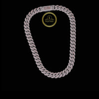 Iced Out Heavy Two Tone Choker Necklace Encrusted with Brilliant Cut Lab Grown Diamonds