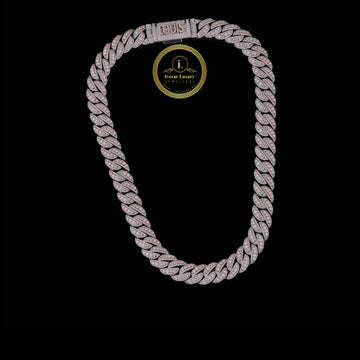 Iced Out Heavy Two Tone Choker Necklace Encrusted with Brilliant Cut Lab Grown Diamonds