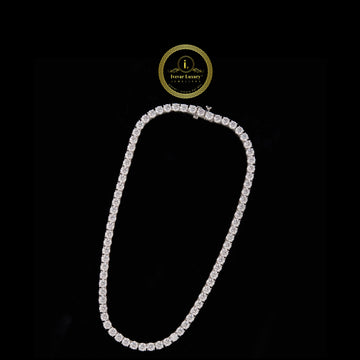 Hip Hop Lab Grown Tennis Chain 925 Solid Silver Iced Out Necklace for Men