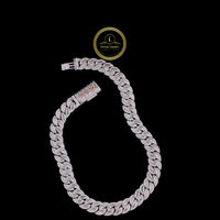 Iced Out Rectangular Frame Choker Necklace Encrusted with Brilliant Cut Moissanite