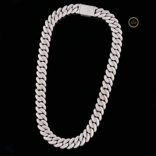 Iced Out Heavy Choker Necklace Encrusted with Brilliant Cut Moissanite