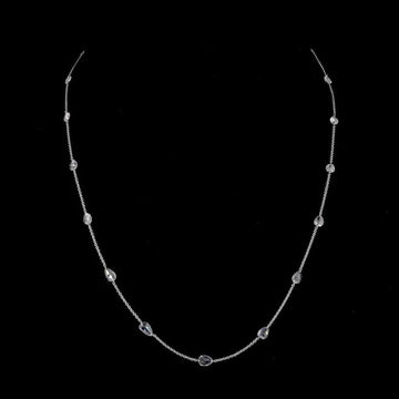 Ethereal Glow Natural Rose Cut Diamond Station Necklace By Ivevar