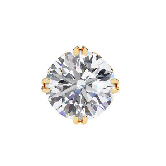 Elegant Classic Round Cut Solitaire Lab Diamond Earrings with Premium Prong Setting