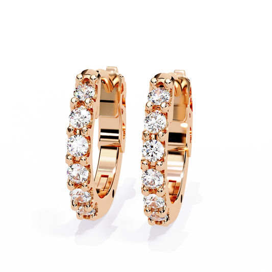 Exquisite Luxury Lab Diamond Earring Round Brilliant Cut Luxury Hoops With Elegance