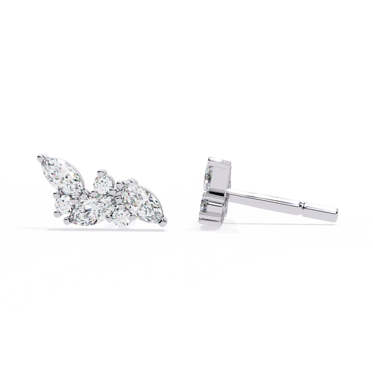 Luxury Finest Lab Created Diamond Marquise Leaf Climber Earring for Birthday Gift