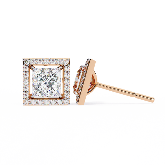 Precious Adornments Lab Grown Princess Cut Diamond Earrings Unparalleled Elegance