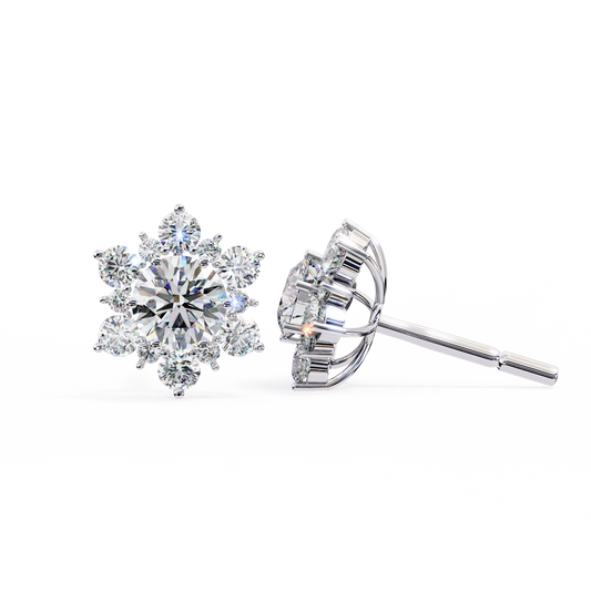 Bespoke Luxury Lab Grown Round Cut Diamond Earring Handcrafted Excellence For Her