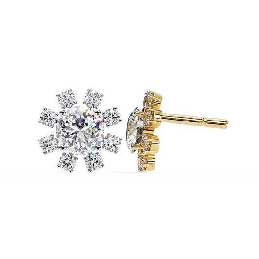 Luxury Round Lab Created Diamond Unmatched Brilliance & Craftsmanship Earring in Round Cut
