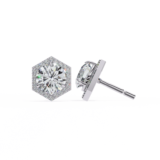 2.10 TCW Ethical Luxury Best Moissanite Round Cut Diamond Earring for Conscious Girl