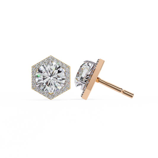2.10 TCW Ethical Luxury Best Moissanite Round Cut Diamond Earring for Conscious Girl