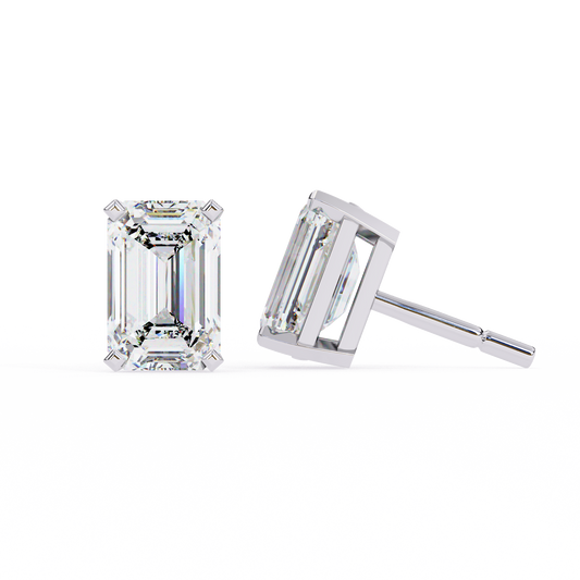 Stunning Moissanite Diamond Emerald Cut Earrings Crafted with Care Designed to Dazzle For Her