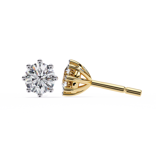 Ultimate Collection of Luxury Round Cut Lab Created Diamond Six Prong Solitaire Elegance Earring