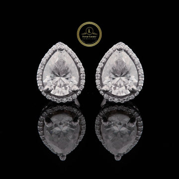 925 Sterling Silver Perfect Cut Passed Diamond Test D Color Water Drop Moissanite Stud Earrings for Women Gift Jewelry by Ivevar