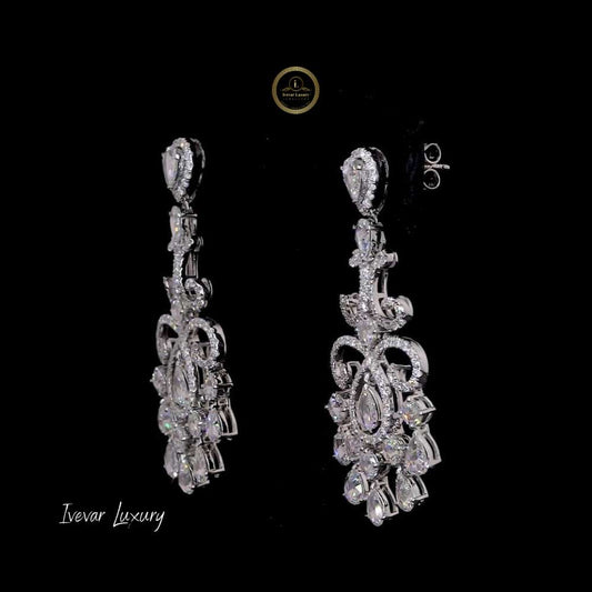 Handcrafted 14K Gold Diamond Chandelier Drops Natural Rose Cut Stones - view 2