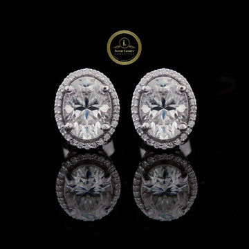 Luxury Moissanite Stud 1ct VVS 925 Sterling Silver Men Women Jewelry by Ivevar