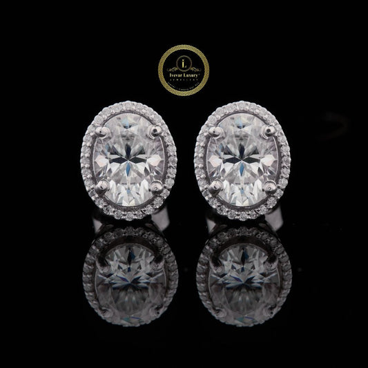 Luxury Moissanite Stud 1ct VVS 925 Sterling Silver Men Women Jewelry by Ivevar