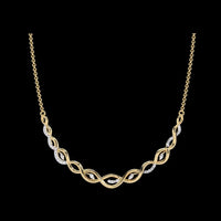 Twisted Infinity Bar Moissanite Diamond Pave Necklace