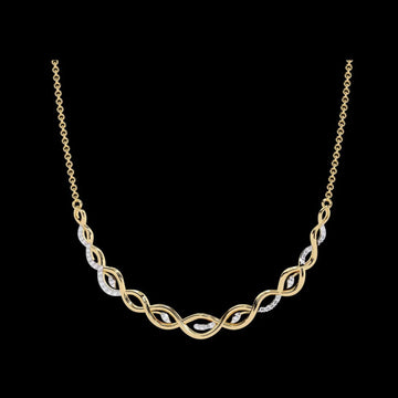 Twisted Infinity Bar Moissanite Diamond Pave Necklace