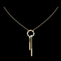 Moissanite Diamond Circle Drop Bar Pendant Necklace