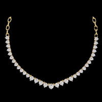 Graduated Round Moissanite Diamond V Necklace